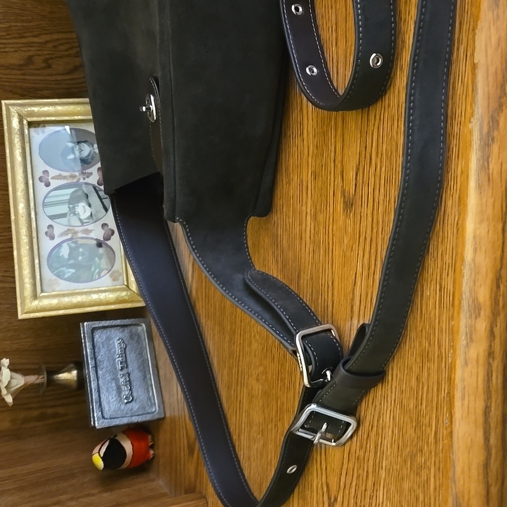 Coach Hadley Crossbody Convertible Suede Leather Bag in Expresso - Picture 9 of 16